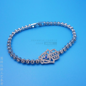 Pulsera de ojo turco de zafiro con incrustaciones de cristal blanco K, diseño geométrico, para uso diario - Product Image 4