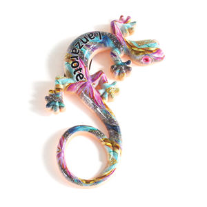 Aimant de réfrigérateur en résine 3D personnalisé <span class=keywords><strong>pas</strong></span> <span class=keywords><strong>cher</strong></span>, lézard gecko coloré de Lanzarote, souvenir peint à la main, écologique, durable, aimant puissant - Product Image 6