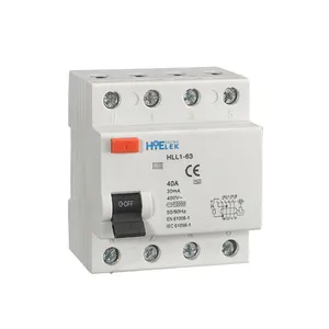 HLL1 Series RCCB Breaker 25A 40A 63A 80A 3P+N 30mA ELCB With Semko Certification