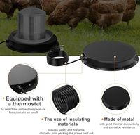 Chauffe-eau pour poulets 110W pour l'hiver, base chauffante pour abreuvoir de volailles de 11 pouces, dégivreur thermostatique pour accessoires de poulailler
