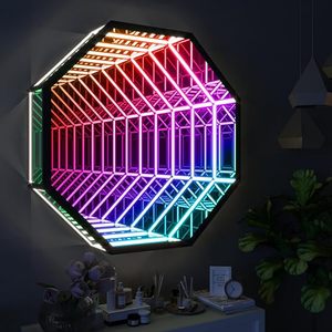 Decorazione della casa all'ingrosso <span class=keywords><strong>3D</strong></span> rettangolo Smart Home LED specchio decorativo infinito - Product Image 2