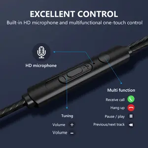 3.5mm वायर्ड इयरफ़ोन बास स्टीरियो Earbuds खेल Headphones के लिए Mic के साथ हेडसेट Iphone सैमसंग Xiaomi Huawei पीसी