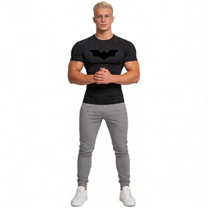 Camiseta Deportiva de Compresión de Manga Corta para <span class=keywords><strong>Hombre</strong></span> con Logotipo Personalizado, Secado Rápido, para Gimnasio, Entrenamiento, Fitness - Product Image 2