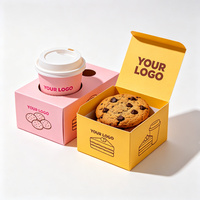 Boîte à biscuits personnalisée de qualité alimentaire, boîte à dessert rectangulaire pliable biodégradable avec emballage pour tasse à café