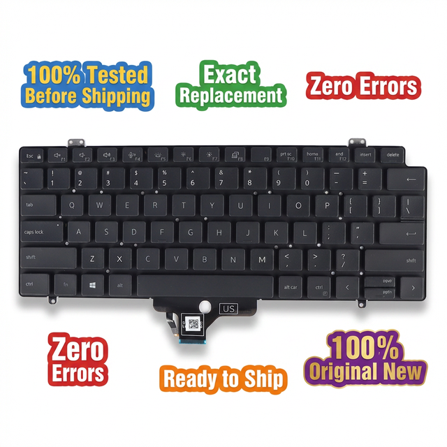 New GENUINE Wired Backlit Laptop Keyboard for Latitude 5420 7410 7420 Ambidextrous Plug and Play Keyboard PK1330S1B00 CW3R5