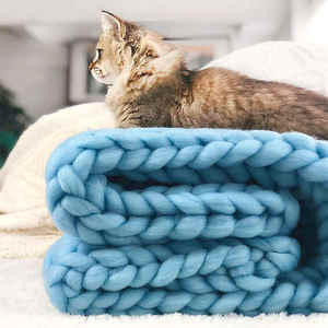 Luxury Handmade Heavy Chunky Knitted for Weighted <strong>Blanket</strong> Super Thick and Warm Cozy <strong>High</strong> Quality Modern Style - Product Image 1