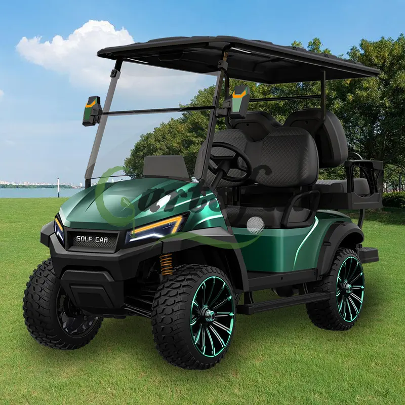 Carrinho de golfe elétrico personalizado de fábrica, carrinho de golfe 48V para 4 pessoas, 72V, off-road, 2 + 2 lugares, novo design, preço de venda