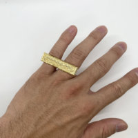 Duyizhao Bague double plaquée or 14 carats, motif Dernière Cène Jésus, taille diamant, pour deux doigts, 2, 3, 4, 5, Bijoux pour Hommes et Femmes