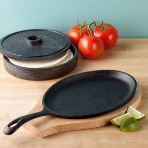 Plat à fajitas en fonte à prix avantageux avec base <span class=keywords><strong>et</strong></span> plateau en bois - Product Image 2