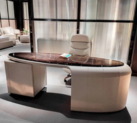 Ensemble de mobilier de bureau de luxe, table de bureau de direction avec armoire de rangement, design italien, bureau à domicile