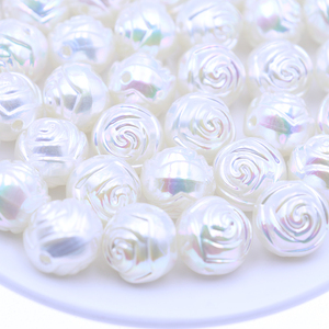 Perle Imitation di Grado AAAAA da 16mm all'Ingrosso, 300 Pezzi Colori Misti, Perle Acriliche a Doppio Fiore Rosa per Creazione di Collane e Gioielli - Product Image 6