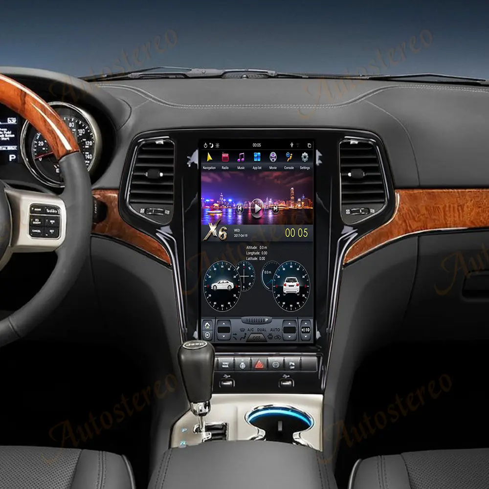 Qualcomm 665 Android 11 128 Tesla Radio 13.6" For Jeep Cherokee 2010-2013 Car GPS Navigation Car Head Unit Multimedia Player 4G