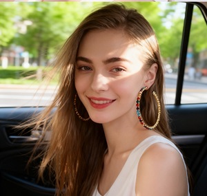 Pendientes de Aro Redondos Chapados en Oro con Diseño Geométrico Exagerado y Moderno, con Cristales de Estrás de Colores para Niños, Regalo para Fiestas y Aniversarios - Product Image 5