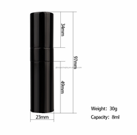 Flacon pulvérisateur de parfum rechargeable en aluminium métallique GLOSS 8ml 10ml avec pompe rotative, corps en verre sérigraphié, flacon vide pour cadeau