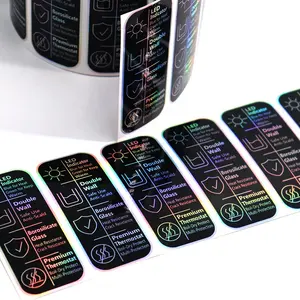 Etiqueta holográfica personalizada uv, morre, corte, laser, à prova d' água, brilho, etiquetas, vinil, arco-íris, etiquetas de segurança