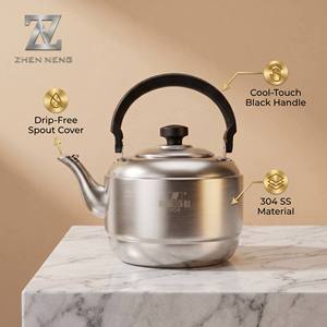 Standard Whistling Tea <strong>Kettle</strong> 304 Stainless Steel 22cm (5L) Optimized Magnetic Bottom for Heating <strong>on</strong> Induction <strong>Hobs</strong> at Home - Product Image 2