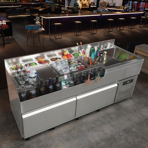 Station de <span class=keywords><strong>barman</strong></span> en acier inoxydable OEM de haute qualité, équipement de bar <span class=keywords><strong>professionnel</strong></span>, station de bar, comptoir de bar de boîte de nuit - Product Image 1