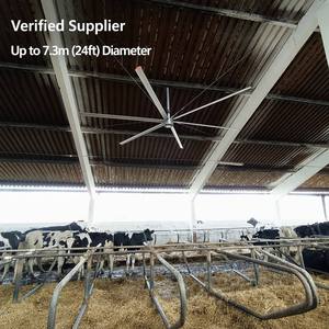 Ventilateur géant FJDIAMOND de 16 pieds (4,9 m) à flux d'air élevé, moteur IE5 PMSM à entraînement direct, grand ventilateur électrique HVLS pour ferme laitière, hangar à vaches, grange, certifié ETL - Product Image 2