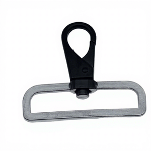 Mousquetons en métal <span class=keywords><strong>noir</strong></span> de 50 mm, boucle pivotante à ressort en alliage, fermoir rotatif, quincaillerie pour sacs - Product Image 1