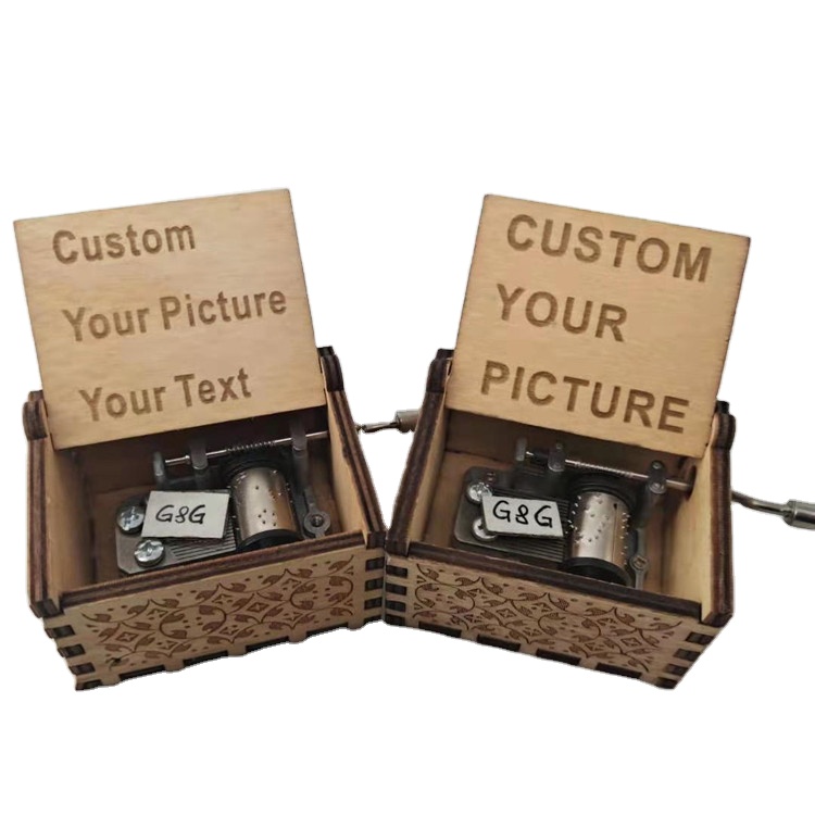 Wholesale Custom Music And Design Wooden Hand Crank Music Boxes