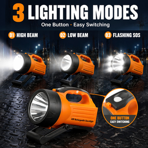Linterna LED Súper Brillante con Alcance de 1500M para Caza, Pesca y Uso Táctico con Monitor Digital de Batería y Láser Blanco - Product Image 4