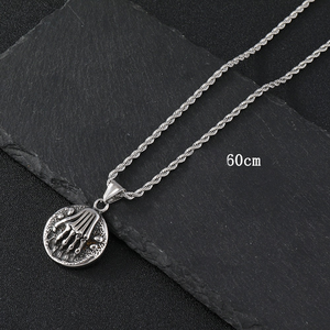 <span class=keywords><strong>Collana</strong></span> Vintage in Acciaio Inossidabile Hip-hop Retrò con Testa di <span class=keywords><strong>Leone</strong></span> per Uomo, Pendente in Titanio con Artiglio di Teschio - Product Image 3