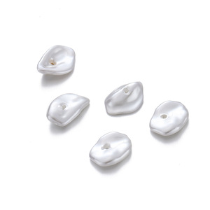 Flocons de perles baroques imitation ABS de forme irrégulière pour la fabrication de bracelets, composants de bijoux blancs 12 mm - Product Image 4