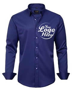 Camisas informales de negocios con botones para hombre, sólidas, de manga larga, elásticas, sin arrugas, de primera calidad - Product Image 6