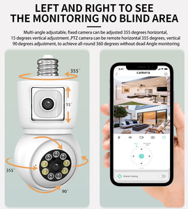 ICSEE double lentille E27 lampe <span class=keywords><strong>ampoule</strong></span> WIFI PTZ sans fil lumière LED caméra 4MP 6MP mouvement alarme sécurité maison caméra intelligente 360 degrés - Product Image 6
