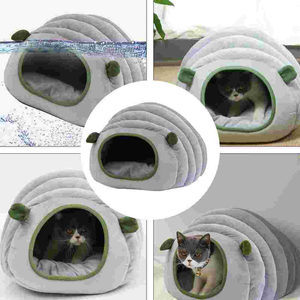 Tempat tidur kucing hangat kantong tidur hewan peliharaan sarang rumah kucing indah untuk anjing kecil tas tikar gua kucing tempat tidur - Product Image 6