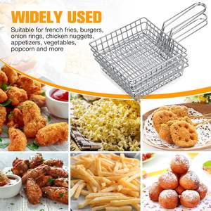 Mini paniers à frites en vrac 5,9 x 5,9 pouces avec poignée, paniers de service en fil métallique pour frites, pour cuisine et restaurant - Product Image 3