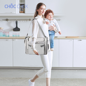 <span class=keywords><strong>Sac</strong></span> à dos de transport gris ChocChick pour couches, lit de randonnée, berceau, poussette, <span class=keywords><strong>sac</strong></span> à langer gris pour maman et bébé - Product Image 3