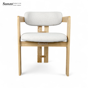 Silla de Comedor Moderna de Lujo en Madera Maciza con Cojín Tapizado para Restaurante, Sala de Estar o Villa - Product Image 2