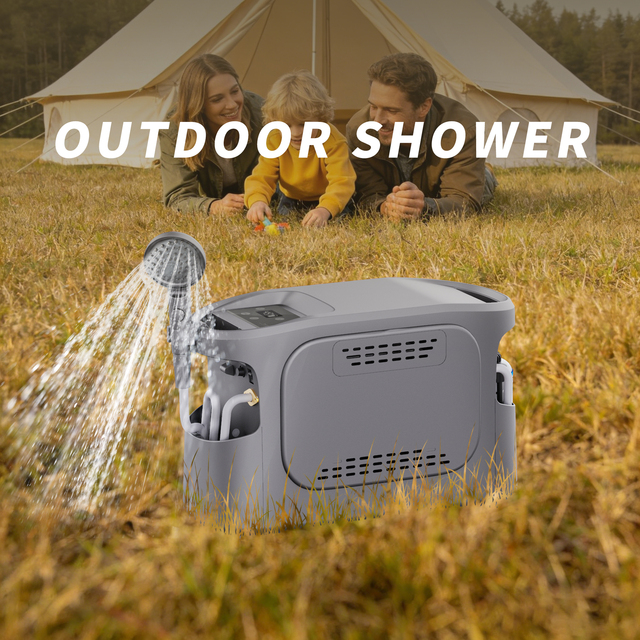 Portable Camping Shower Gas Water Heater - 6L Battery Powered Tankless Propane Geyser for RV, Horse & Outdoor Use