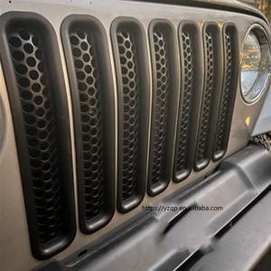 7 pièces Inserts de calandre avant noirs en nid d'abeille à clipser pour <span class=keywords><strong>Jeep</strong></span> <span class=keywords><strong>Wrangler</strong></span> <span class=keywords><strong>TJ</strong></span> & Unlimited 1997-2006 - Product Image 2