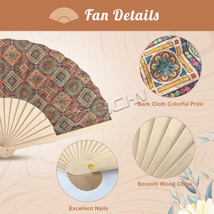 Yeni varış özel <span class=keywords><strong>vintage</strong></span> bark ahşap katlanır el fanlar - Product Image 5