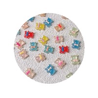 Accessoires en résine transparente en forme d'ours de dessin animé à dos plat pour scrapbooking et décoration de coques de téléphone portable