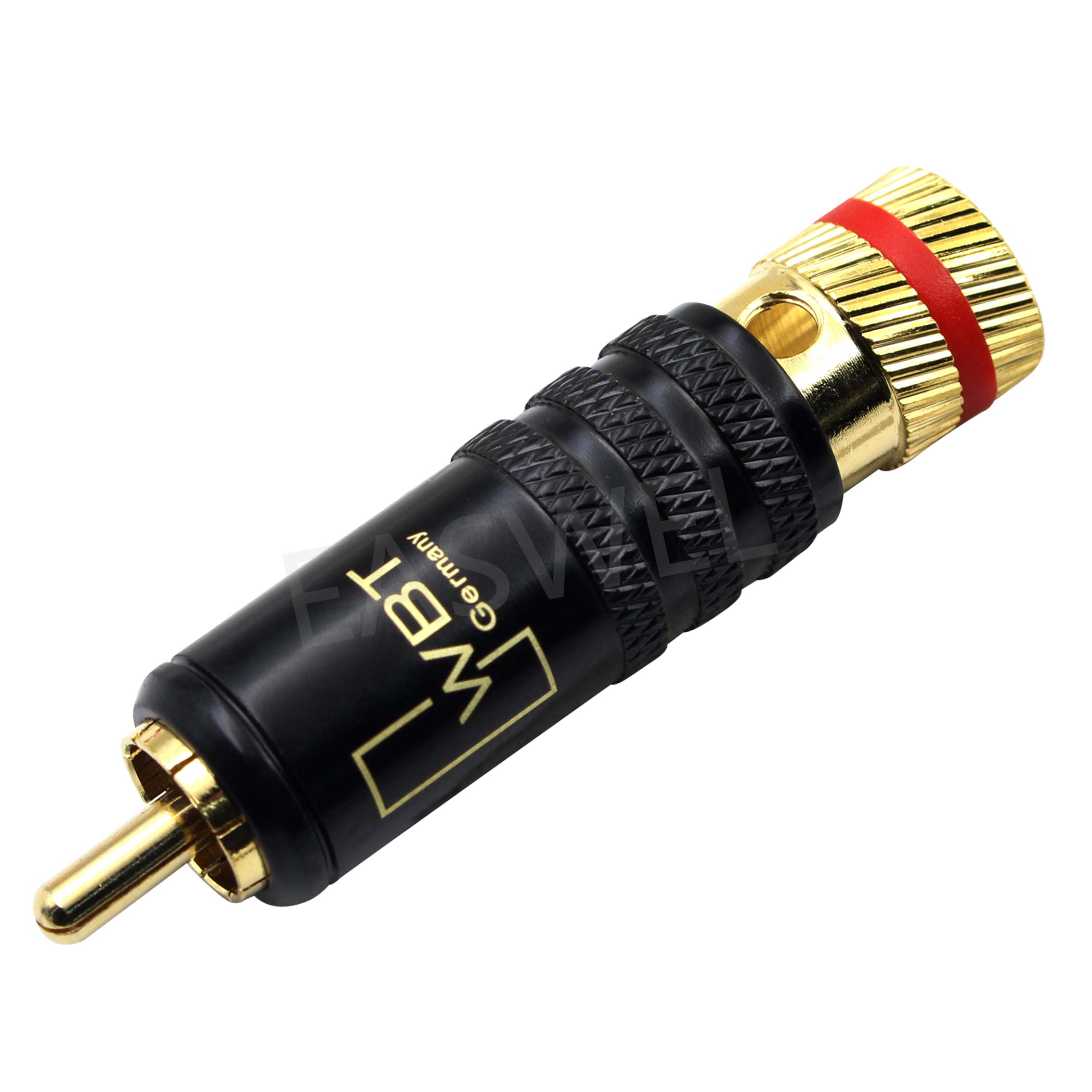 Gold Plated RCA Locking Soldering Plugs - Reliable Male-Female