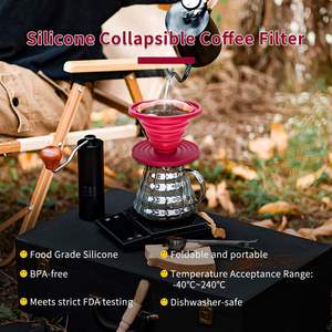 Eco Friendly Foldable Reusable Silicone <b>Coffee</b> Filter Collapsible Dripper for Brew <b>Maker</b> - Product Image 5
