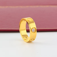 Bague unisexe classique en acier inoxydable avec zircon, disponible en argent, or rose, bracelet à breloques en acier inoxydable, vente en gros