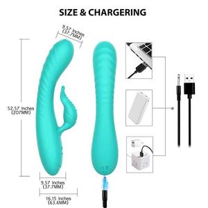 Winyi Vibrator silikon cair mainan seks dewasa 10 Mode Vibrator klitoris kelinci kepala ganda untuk wanita - Product Image 5
