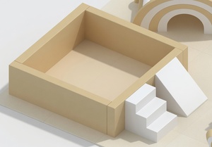 Juego de juegos interior de madera con escalones para trepar, túnel y caballo balancín para la zona de juegos infantil en casa - Product Image 3