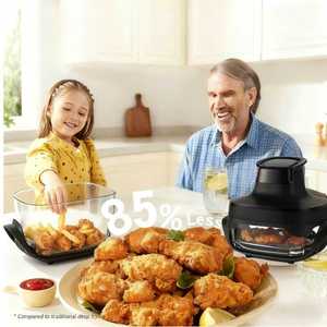 Vente directe d'usine Friteuse à <span class=keywords><strong>air</strong></span> en verre 4,5L 2,5L Double panier 1500W Puissance Écran tactile visible Multi-cuiseur pour la maison - Product Image 4