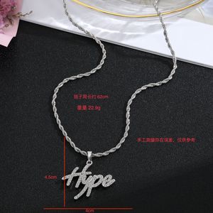 Qinghe Jewelry Hip Hop Letter <b>Necklace</b> Gold Silver Plated Pendant Unisex Fashion <b>Statement</b> Jewelry Trendy Charm <b>Necklaces</b> - Product Image 4