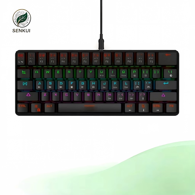 Cheap 61 Keys Wired Mechanical Keyboard Type-c Interface USB RGB Backlit Computer Mechanical Switch Gaming Keyboard