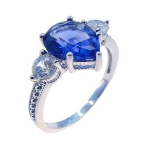 Anillo de Boda de Plata de Ley 925 con Tanzanita, Joyería de Plata al por Mayor - Product Image 1