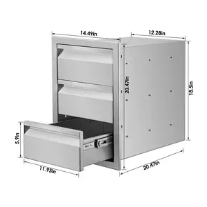 烧烤厨房Ialand橱柜不锈钢储物抽屉野营花园户外派对