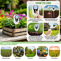 Kit de test de sol quatre en un : humidité, lumière, nutriments, température, testeur de sol de jardinage, moniteur de santé des plantes