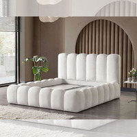 Ensemble de Meubles de Chambre Européens Luxe Lit King Size Moderne Lit Queen Size avec Rangement Cadre de Lit Double Capitonnés