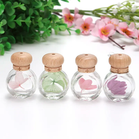Couvercle en bois 6ml avec clip vide couleur claire carré rond forme de pomme verre voiture parfum parfum bouteille évent
